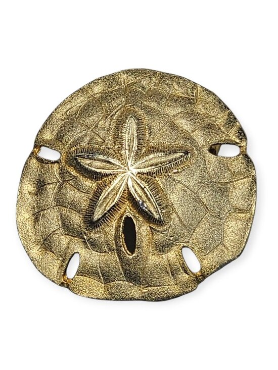 Unbranded Jewelry - Gold-Tone Sand Dollar Brooch Pin Nautical Beach Jewelry, Coastal Ocean VTG